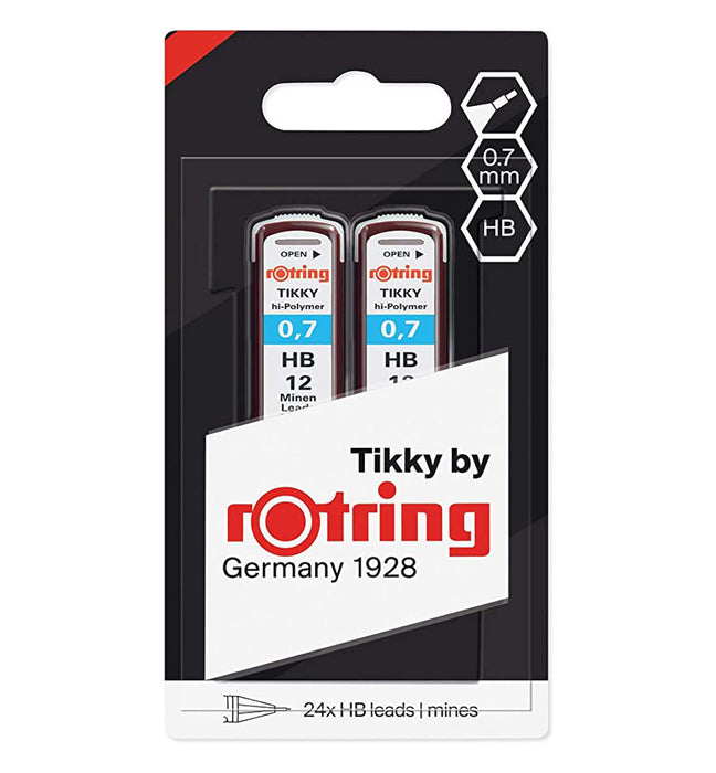 Rotring Tikky Hi-Polymer Pencil Lead - 0.7mm - HB 2 Pack