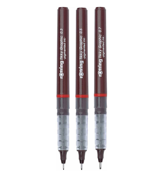rOtring Tikky Graphic Fineliner Pen,  3-Piece Set