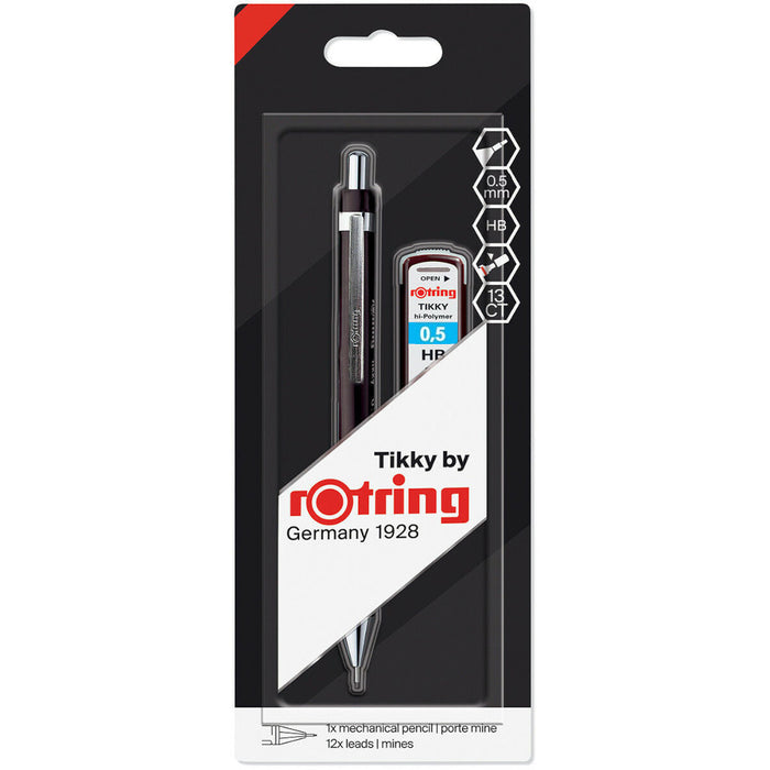 Rotring Tikky Mechanical Pencil - 0.5mm Black with Leads