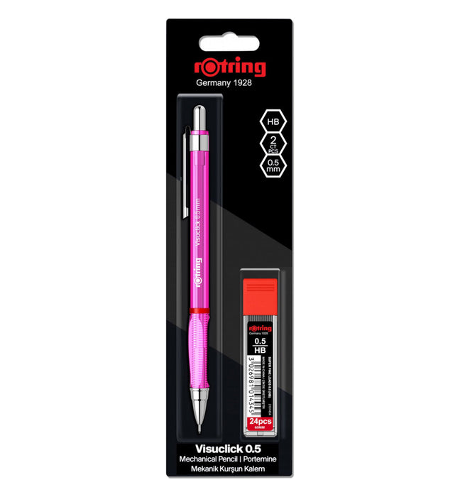 Rotring Visuclick Mechanical Pencil - 0.5mm Pink with Leads