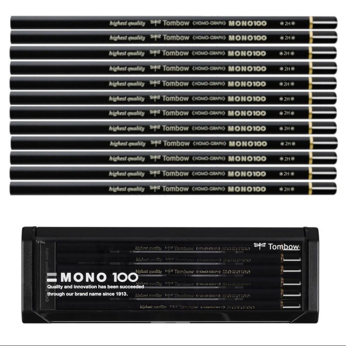 Tombow MONO 100 Pencil - 2H, 12pc Box Set