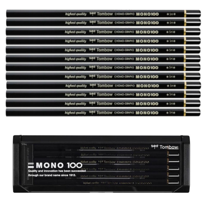 Tombow MONO 100 Pencil - 5H, 12pc Box Set
