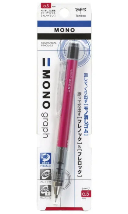 Tombow Mono Graph Shaker Mechanical Pencil - Pink 0.5mm