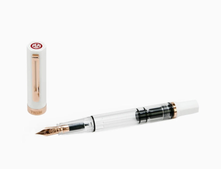 TWSBI Eco Fountain Pen - White Rose Gold Limited Edition, Italic 1.1mm Nib