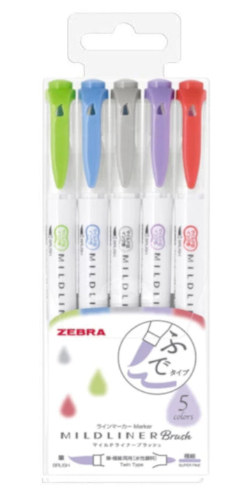 Zebra Mildliner Brush Pen Cool & Refined Set - 5pc