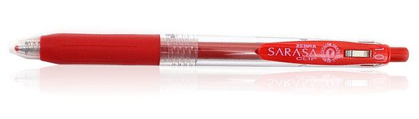 Zebra Sarasa 1.0mm Gel Red Rollerball Pen Clip