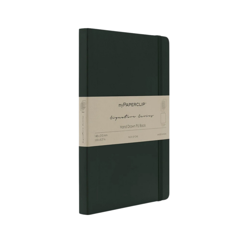 myPAPERCLIP Signature Series Vegan Leather Softcover A5 Notebook - Green