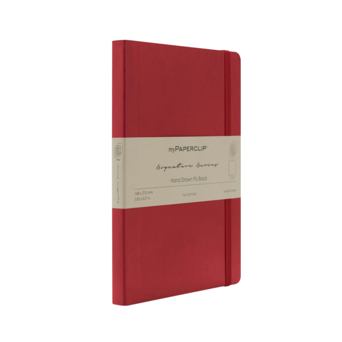 myPAPERCLIP Signature Series Vegan Leather Softcover A5 Notebook - Red