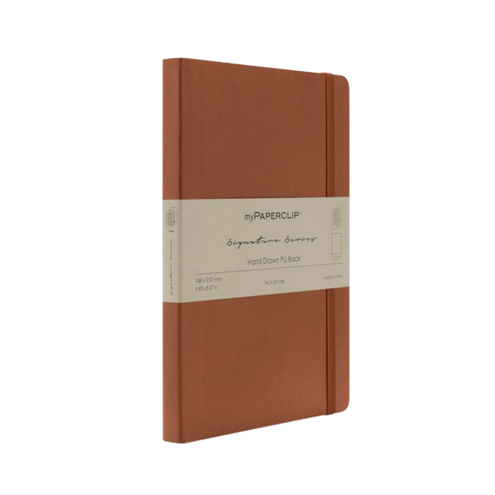 myPAPERCLIP Signature Series Vegan Leather Softcover A5 Notebook - Tan