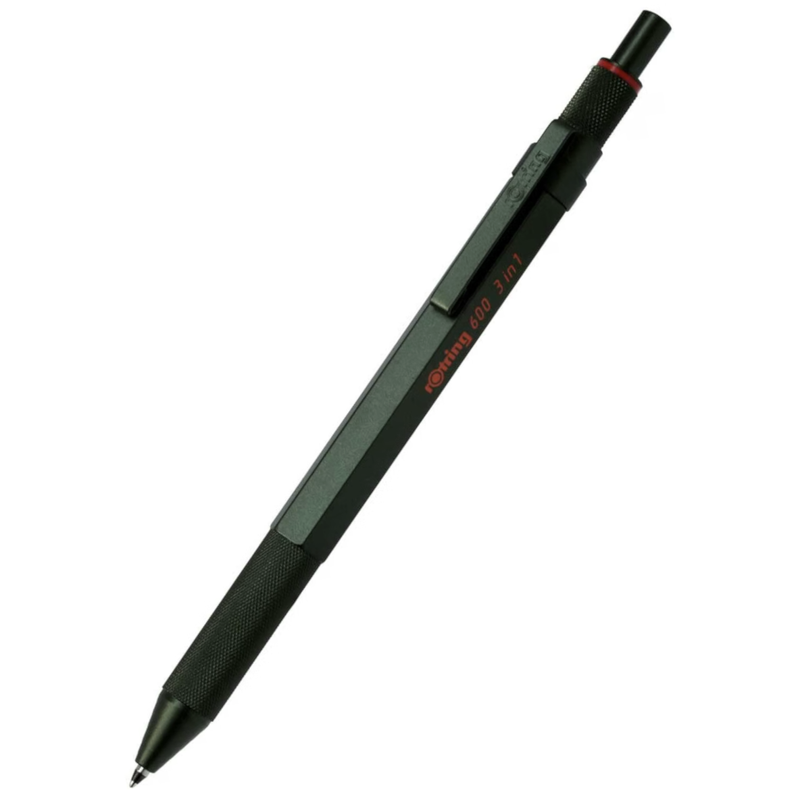 Rotring 600 Tri-Pen 3 in 1 Ballpoint Pen - Camouflage Green