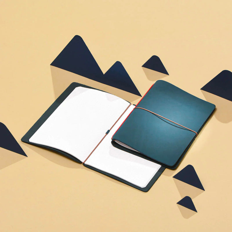 Endless Explorer - Refillable Leather Journal Regalia Paper - Blue