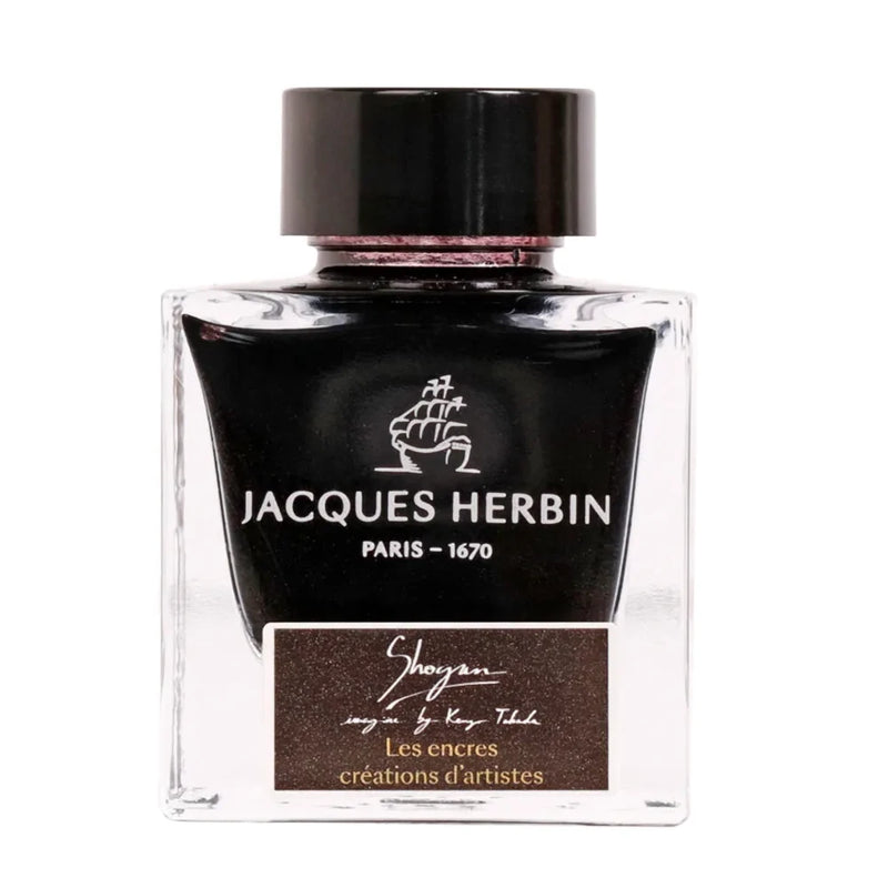 Jacques Herbin Artist Creations Prestige Shimmer Ink - Shogun (Black) by Kenzo Takada 50ml
