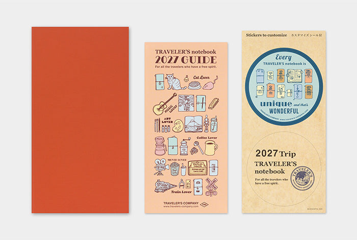 TRAVELER'S Notebook 2027 Monthly Diary Refill, Regular Size