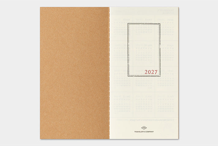 TRAVELER'S Notebook 2027 Monthly Diary Refill, Regular Size