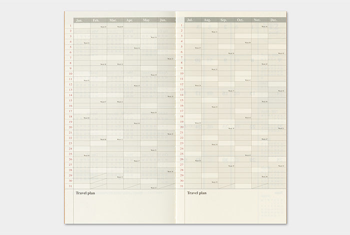 TRAVELER'S Notebook 2027 Monthly Diary Refill, Regular Size