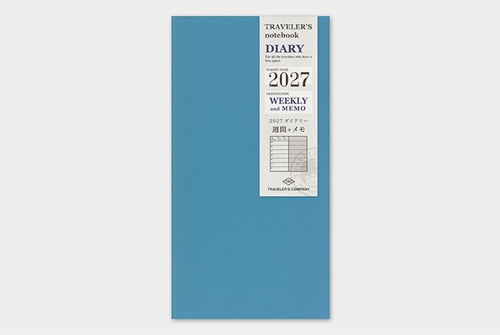 TRAVELER'S Notebook 2027 Weekly + Memo Diary Refill, Regular Size