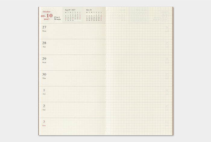 TRAVELER'S Notebook 2027 Weekly + Memo Diary Refill, Regular Size