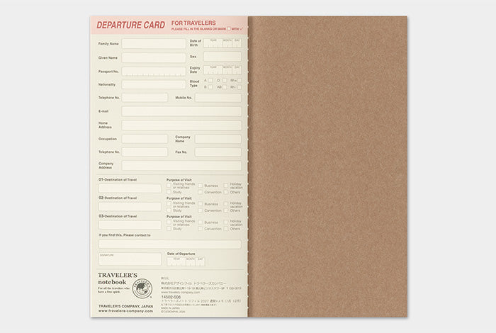 TRAVELER'S Notebook 2027 Weekly + Memo Diary Refill, Regular Size