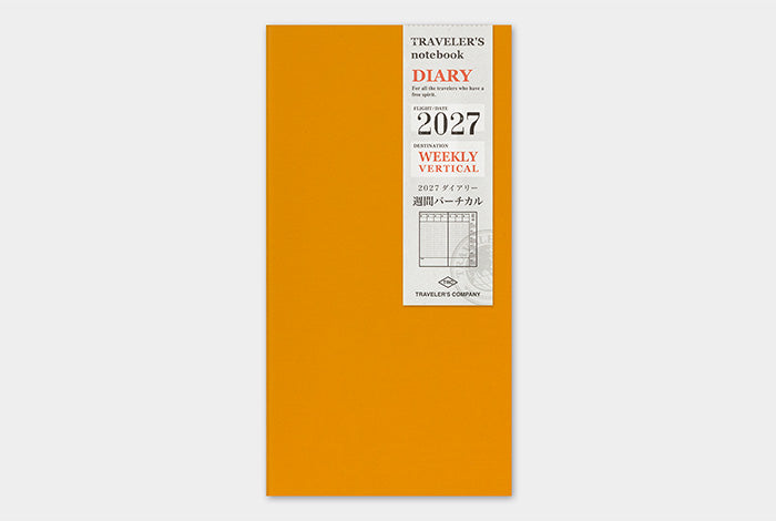 TRAVELER'S Notebook 2027 Weekly Vertical Diary Refill, Regular Size