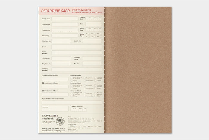 TRAVELER'S Notebook 2027 Weekly Vertical Diary Refill, Regular Size