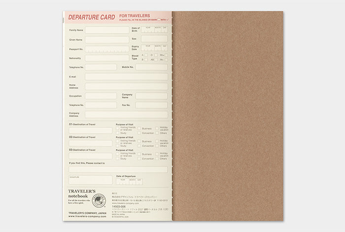 TRAVELER'S Notebook 2027 Weekly Vertical Diary Refill, Regular Size