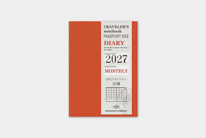 TRAVELER'S Notebook 2027 Monthly Diary Refill, Passport Size