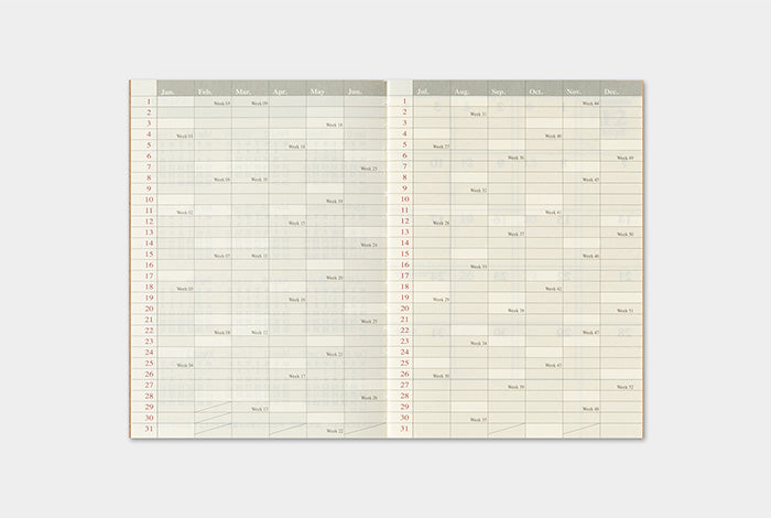 TRAVELER'S Notebook 2027 Monthly Diary Refill, Passport Size