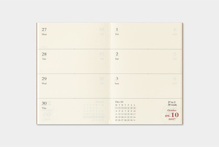 TRAVELER'S Notebook 2027 Weekly Diary Refill, Passport Size