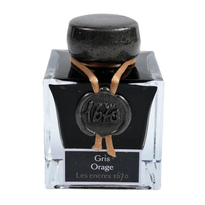 Jacques Herbin 1670 Prestige Shimmer Ink - Gris Orage (Stormy Grey) 50ml