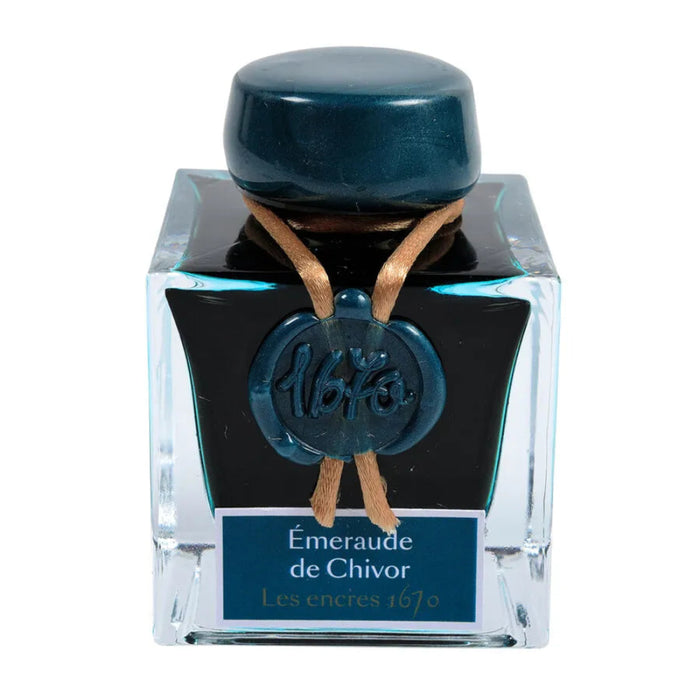 Jacques Herbin 1670 Prestige Shimmer Ink - Emeraude De Chivor (Emerald of Chivor) 50ml