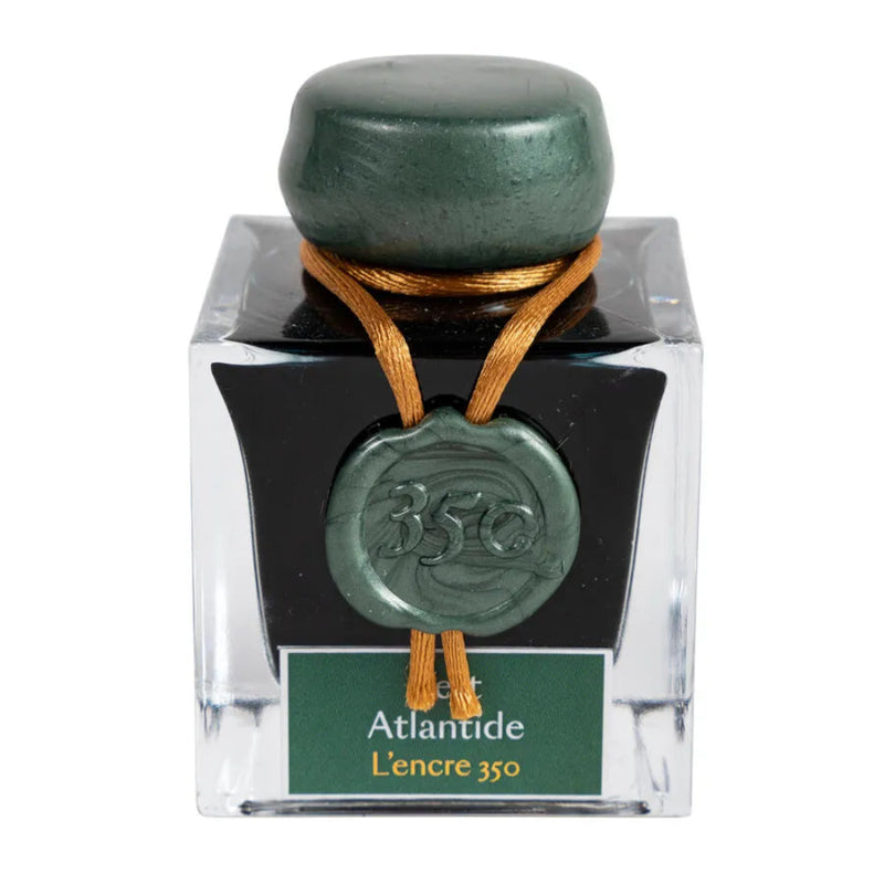 Jacques Herbin 350 Prestige Shimmer Ink - Vert Atlantide (Atlantis Green) 50ml