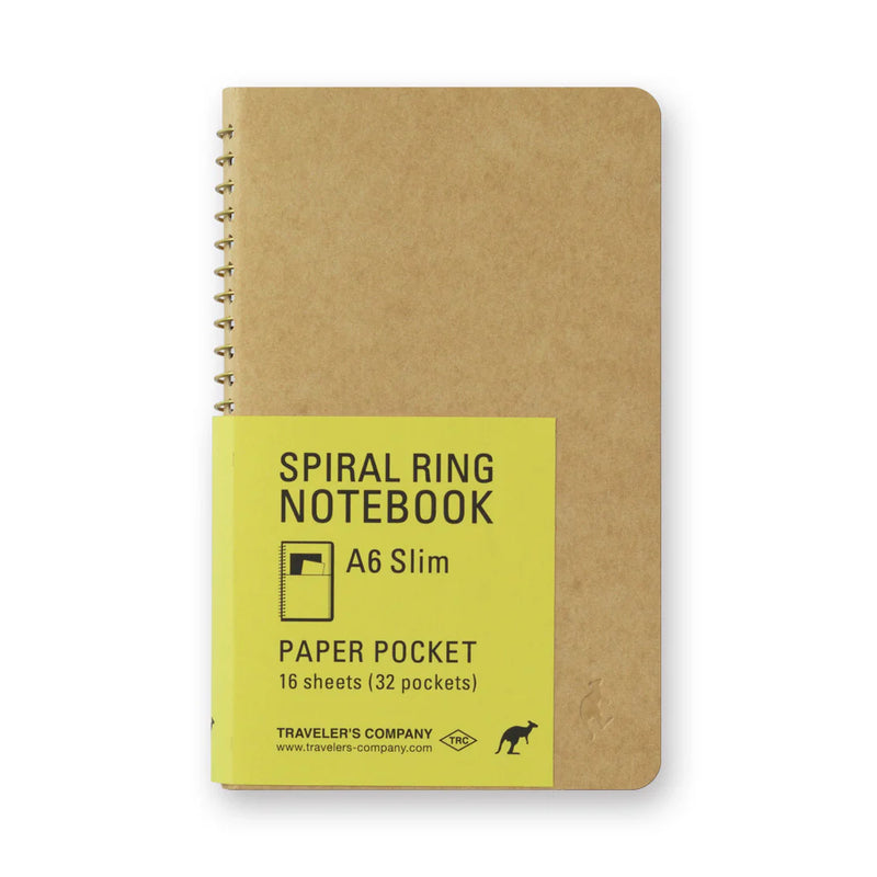 TRAVELER'S Spiral Ring Notebook - A6 Slim, Paper Pocket