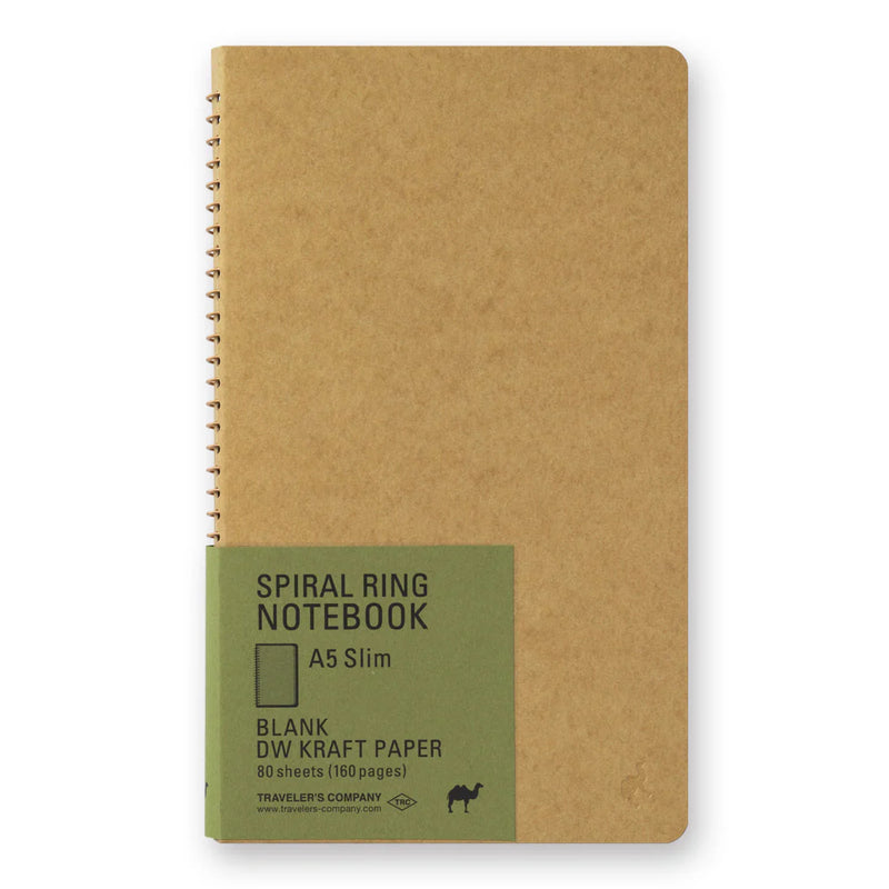 TRAVELER'S Spiral Ring Notebook - A5 Slim, Blank DW Kraft Paper