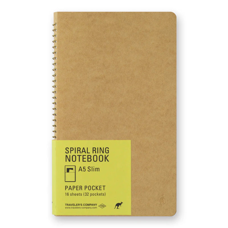 TRAVELER'S Spiral Ring Notebook - A5 Slim, Paper Pocket
