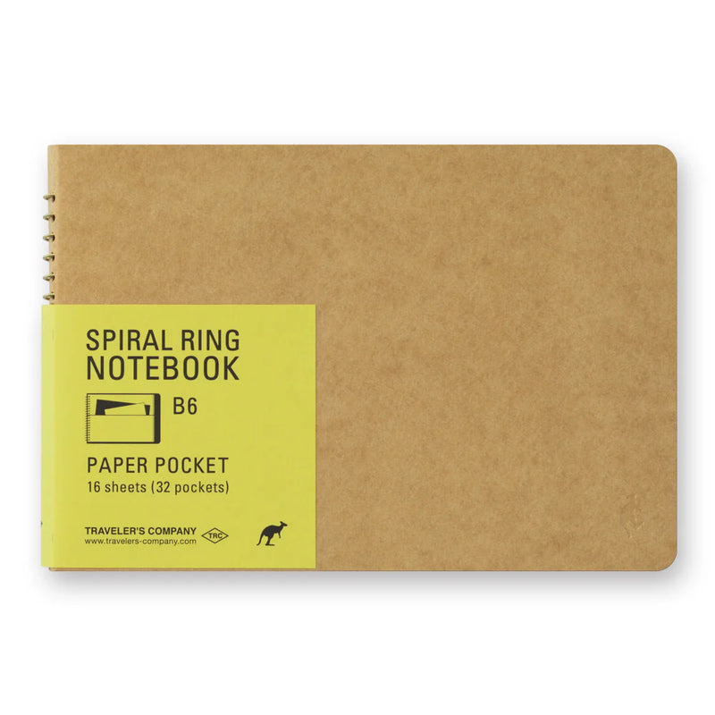 TRAVELER'S Spiral Ring Notebook - B6, Paper Pocket