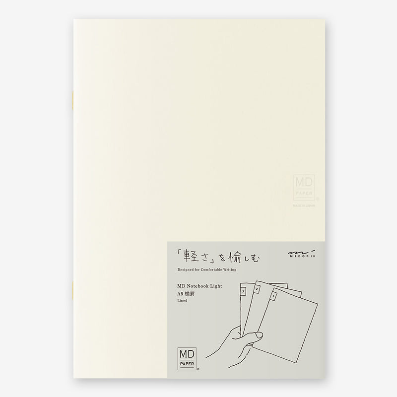 Midori MD Notebook Light A5 - Lined (3 Pack)