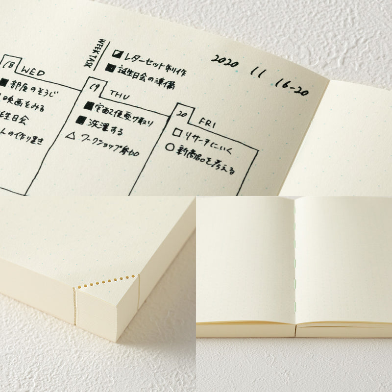 Midori MD Notebook Journal Codex 1 Day 1 Page - Dotted