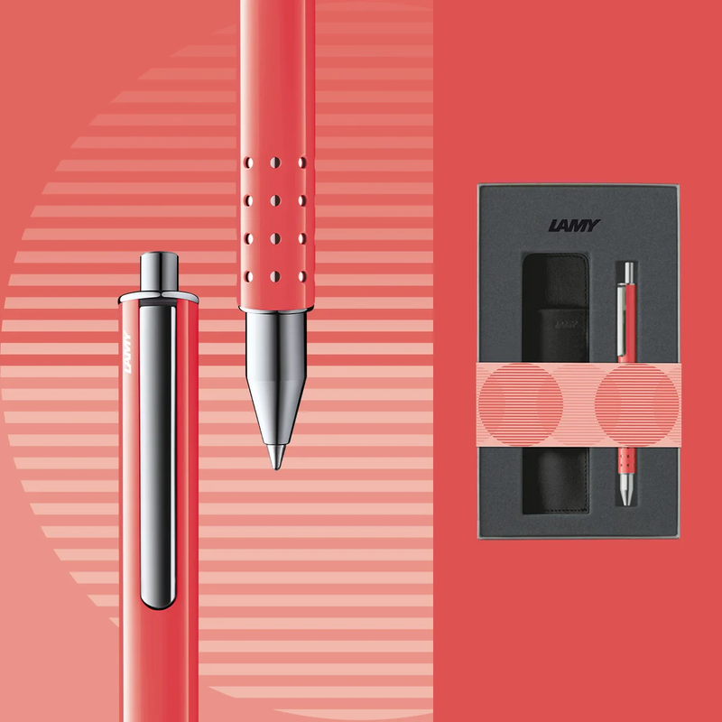 Lamy Swift 2026 Special Edition Rollerball Pen & Leather Pen Pouch Set - Sunset