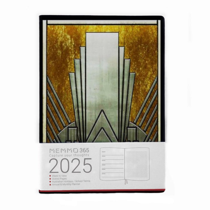 MEMMO365 Luxe 2025 Diary (A5) - Week to view - Art Deco Door