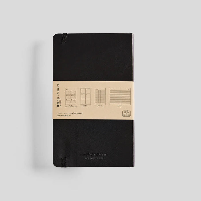 myPAPERCLIP M2 Daily 2026 Planner - A5 Slim, Vegan Leather Softcover
