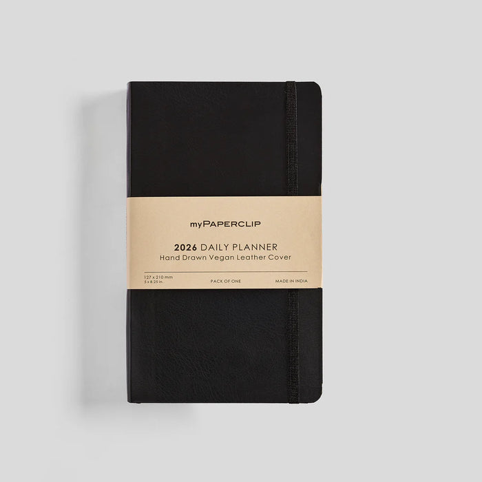 myPAPERCLIP M2 Daily 2026 Planner - A5 Slim, Vegan Leather Softcover