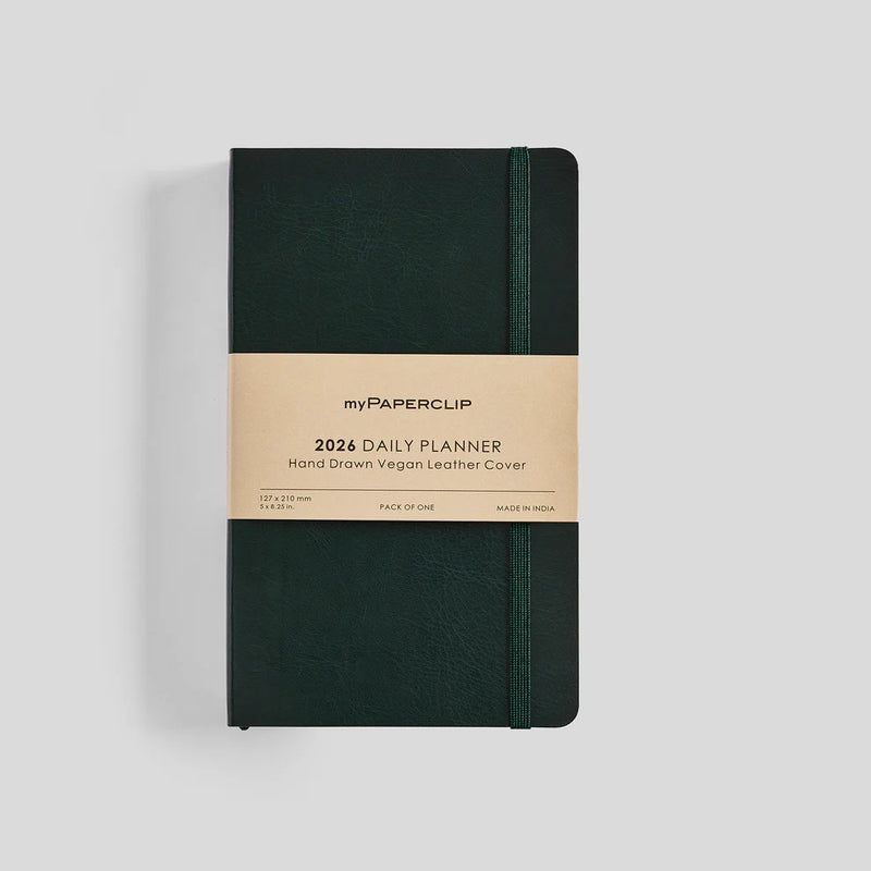 *Clearance* myPAPERCLIP M2 Daily 2026 Planner - A5 Slim, Vegan Leather Softcover