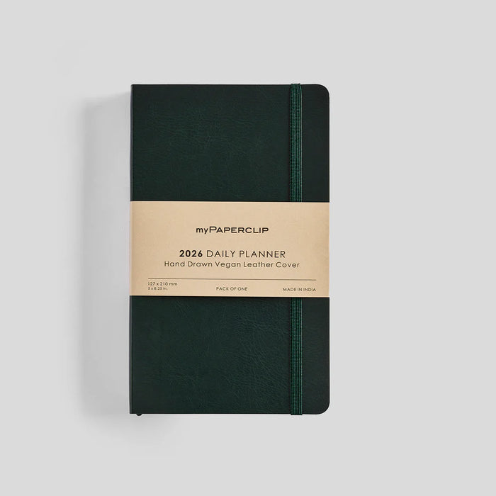 myPAPERCLIP M2 Daily 2026 Planner - A5 Slim, Vegan Leather Softcover