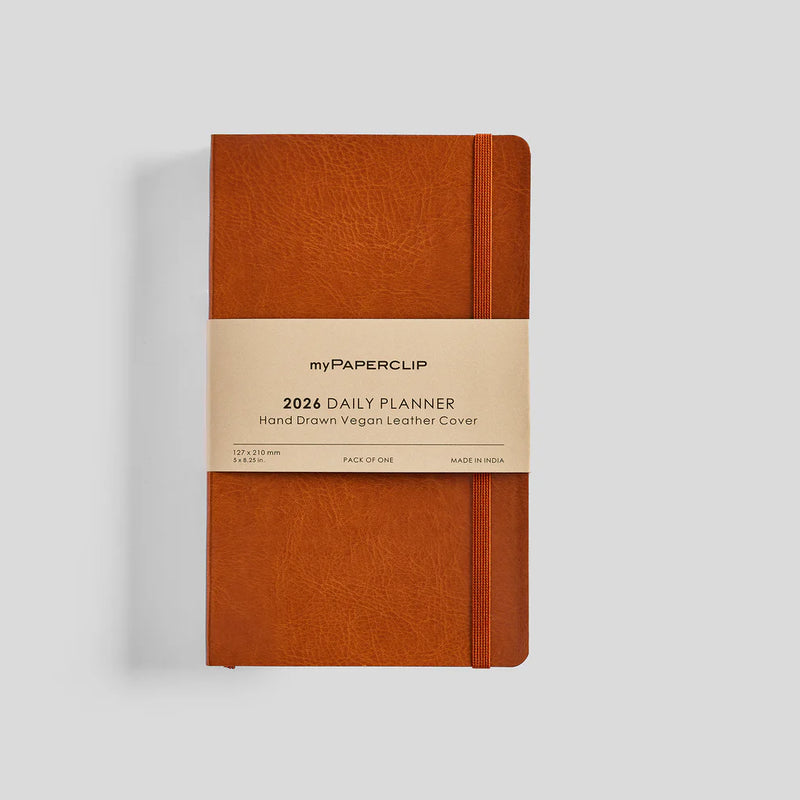 *Clearance* myPAPERCLIP M2 Daily 2026 Planner - A5 Slim, Vegan Leather Softcover