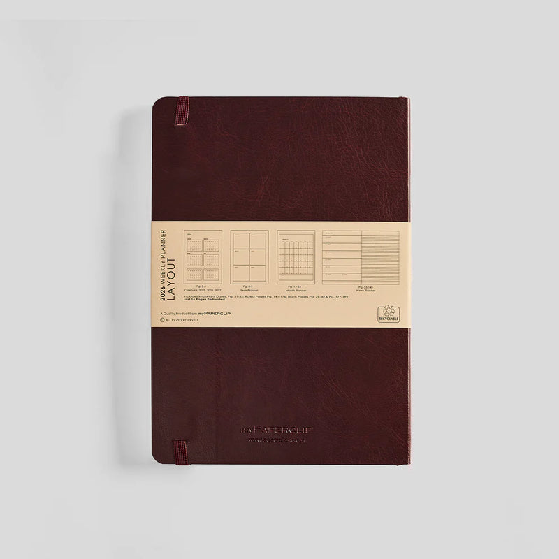 *Clearance* myPAPERCLIP R2 Weekly 2026 Planner - A5, Vegan Leather Softcover