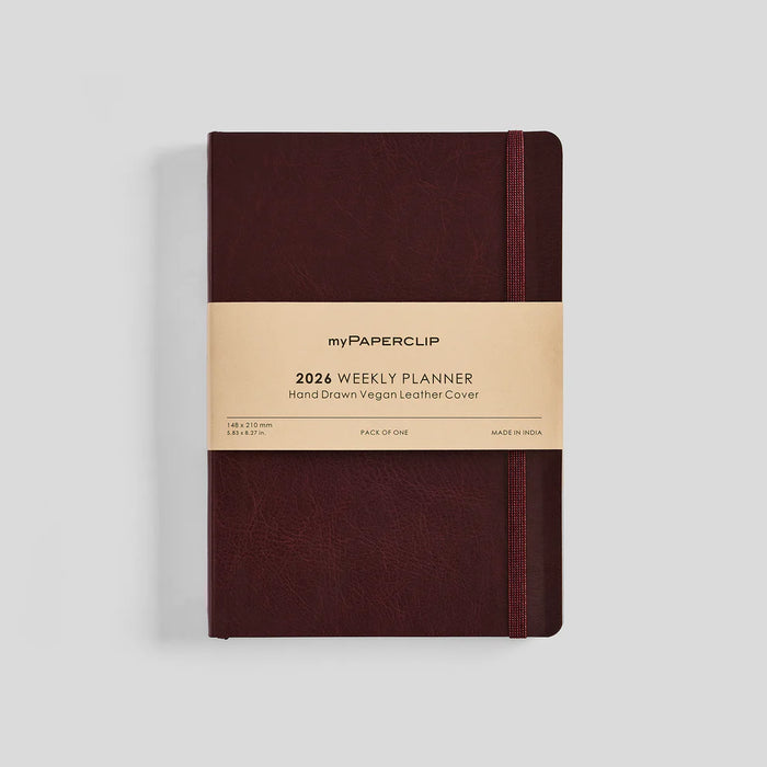 myPAPERCLIP R2 Weekly 2026 Planner - A5, Vegan Leather Softcover