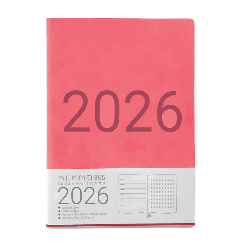 *Clearance* MEMMO365 Luxe 2026 Diary (A5) - Week to view - Pink