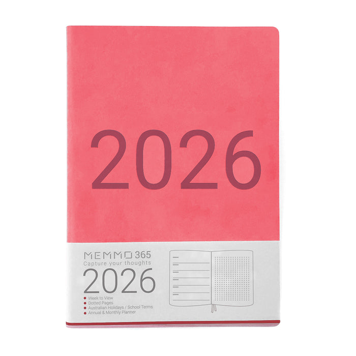 MEMMO365 Luxe 2026 Diary (A5) - Week to view - Pink