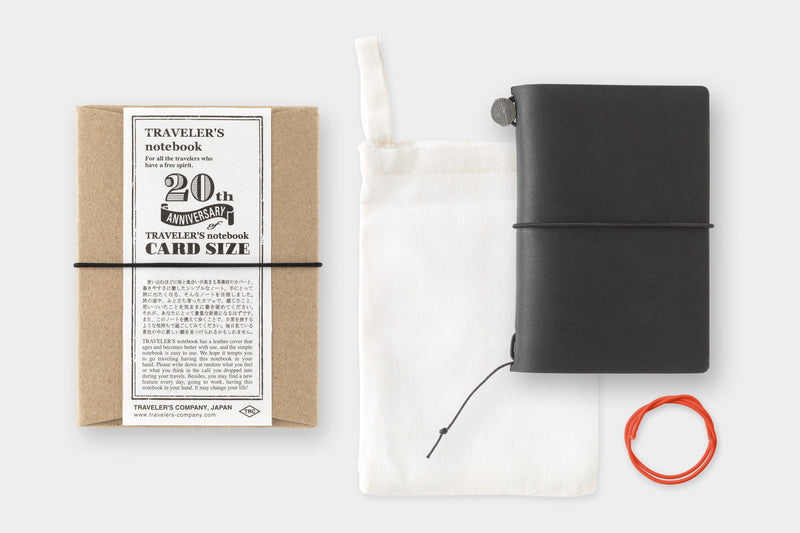 TRAVELER'S Notebook 20th Anniversary Starter Set - Card Size, Black, Special Edition