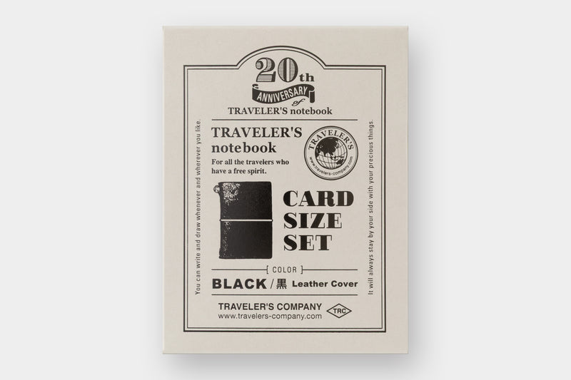 TRAVELER'S Notebook 20th Anniversary Starter Set - Card Size, Black, Special Edition